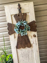 Load image into Gallery viewer, Cross w/ Wreath Door Hanger
