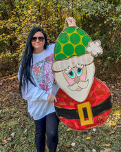 Load image into Gallery viewer, Jumbo Santa Door Hanger (Polka Dot Hat)
