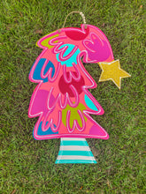 Load image into Gallery viewer, Grump Green/Pink Tree Door Hanger
