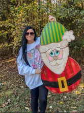 Load image into Gallery viewer, Jumbo Santa Door Hanger (Stripe Hat)

