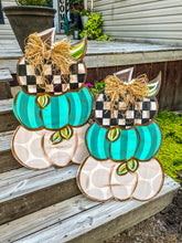 Load image into Gallery viewer, Triple Stacked Pumpkin Door Hanger
