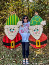 Load image into Gallery viewer, Jumbo Santa Door Hanger (Stripe Hat)
