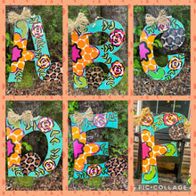 Load image into Gallery viewer, Floral Initial Door Hanger
