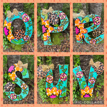 Load image into Gallery viewer, Floral Initial Door Hanger
