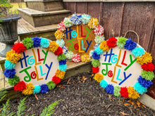 Load image into Gallery viewer, Holly Jolly Door Hanger (Painted Background)
