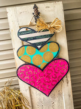 Load image into Gallery viewer, Valentine’s Triple Stack Heart Door Hanger
