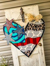 Load image into Gallery viewer, Patriotic Heart Door Hanger (Leopard)
