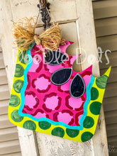 Load image into Gallery viewer, Leopard Squared Watermelon Door Hanger
